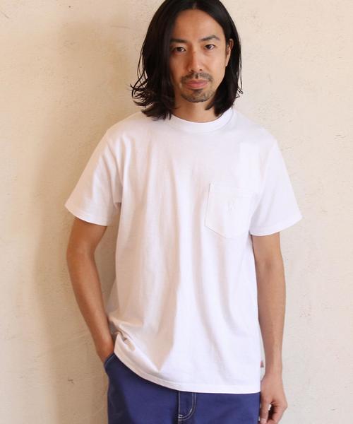 coen（コーエン）の「USAコットンクルーネックポケットTシャツ2017SS（Tシャツ/カットソー・メンズ・ホワイト/ブラック/オリーブ/ネイビー/ライトブルー/ライトピンク・X-LARGE/LARGE/SMALL/MEDIUM）」の8枚目の写真