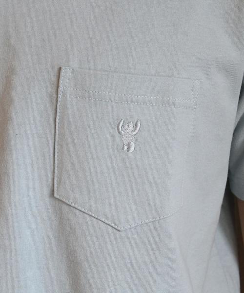 coen（コーエン）の「USAコットンクルーネックポケットTシャツ2017SS（Tシャツ/カットソー・メンズ・ホワイト/ブラック/オリーブ/ネイビー/ライトブルー/ライトピンク・X-LARGE/LARGE/SMALL/MEDIUM）」の16枚目の写真