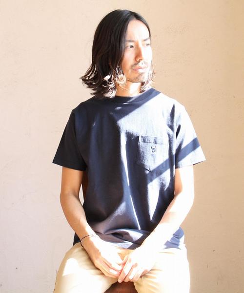 coen（コーエン）の「USAコットンクルーネックポケットTシャツ2017SS（Tシャツ/カットソー・メンズ・ホワイト/ブラック/オリーブ/ネイビー/ライトブルー/ライトピンク・X-LARGE/LARGE/SMALL/MEDIUM）」の14枚目の写真