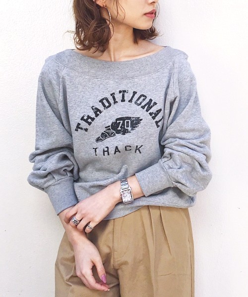 PAGEBOY（ページボーイ）の「オフショル裏毛プルオーバー（スウェット・レディース・杢グレー/ブルー/ブラック/ブルー系その他/ブラック系その他・FREE）」の8枚目の写真