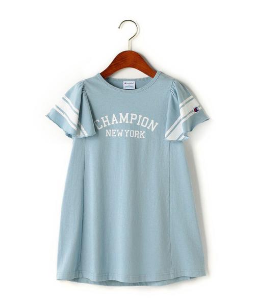 Champion（チャンピオン）の「【KIDS】別注 Champion(チャンピオン) ラッフルワンピース ◆（ワンピース・キッズ・グレー/ブラック/ライトブルー/ネイビー・100cm/130cm/120cm/110cm）」の3枚目の写真