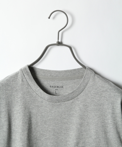 RAGEBLUE(レイジブルー)の「【汗ジミ防止・抗菌防臭】ポケットTシャツ/748866(Tシャツ/カットソー・メンズ・ブラック/マスタード/ピンク/ホワイト/ブルー/グレー/パープル/オフホワイト/オリーブ/ライトブルー/サックスブルー・LARGE/SMALL/MEDIUM)」の13枚目の写真