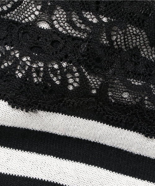 PAPILLONNER（パピヨネ）の「レースボーダーカーディガン（カーディガン/ボレロ・レディース・ブラック・FREE）」の9枚目の写真