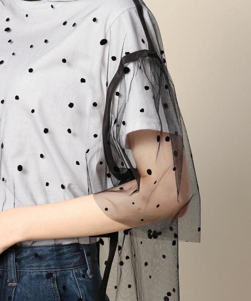 BEAUTY&YOUTH UNITED ARROWS（ビューティーアンドユースユナイテッド UNITED ARROWS ドット柄 五分袖 ブラウス
