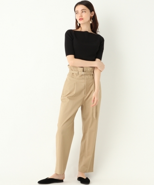 A part by(アパートバイ)の「CチノSハイライズパンツ 765534 (チノパンツ・レディース・ベージュ/ブラック・LARGE/MEDIUM)」の4枚目の写真