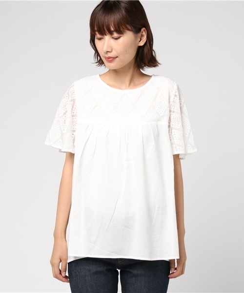 LBC（エルビーシー）の「胸レース使いブラウス                   （シャツ/ブラウス・レディース・ブラック/ホワイト・MEDIUM/LARGE）」の3枚目の写真