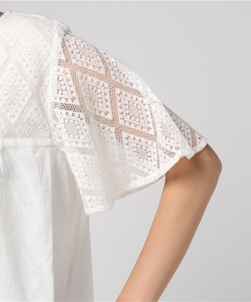 LBC（エルビーシー）の「胸レース使いブラウス                   （シャツ/ブラウス・レディース・ブラック/ホワイト・MEDIUM/LARGE）」の8枚目の写真