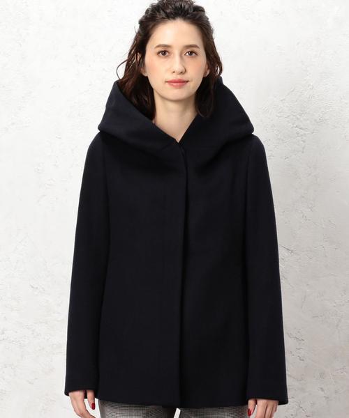 green label relaxing（グリーンレーベルリラクシング）の「◆RF W/N ショールフードコート SHORT ◆（その他アウター・レディース・オフホワイト/ネイビー/ライトブルー・36/34/46/42/40/44/38）」の5枚目の写真