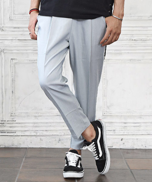 MinoriTY（マイノリティ）の「クロップドパンツ TR アンクル スラックス（スラックス・メンズ・ブラック/ベージュ/ネイビー/グレー/ブルー・M/L/XL）」の5枚目の写真