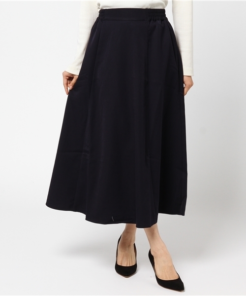 earth music&ecology（アースミュージックアンドエコロジー）の「スキスカロングスカート（スカート・レディース・ブラック/ピンク/グレイッシュベージュ/キャメル/ネイビー・FREE）」の4枚目の写真