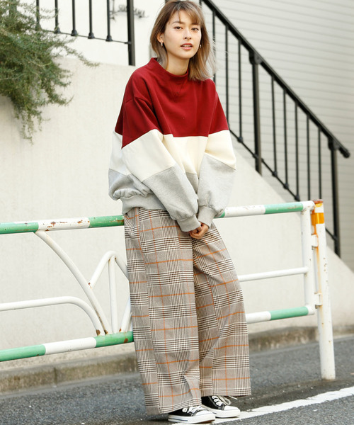 DOUBLE NAME(ダブルネーム)の「ブロッキング裏毛PO(スウェット・レディース・ブラック/レッド/グリーン・FREE)」の14枚目の写真