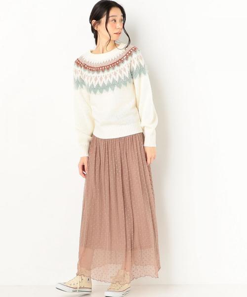 Another Edition（アナザーエディション）の「【WEB限定】キュウシン柄フェザーコンビPO（ニット/セーター・レディース・オフホワイト/ライトブルー・FREE）」の6枚目の写真