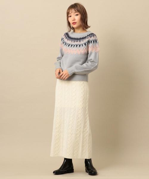 Another Edition（アナザーエディション）の「【WEB限定】キュウシン柄フェザーコンビPO（ニット/セーター・レディース・オフホワイト/ライトブルー・FREE）」の22枚目の写真