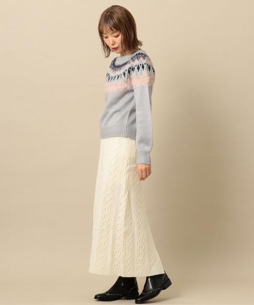 Another Edition（アナザーエディション）の「【WEB限定】キュウシン柄フェザーコンビPO（ニット/セーター・レディース・オフホワイト/ライトブルー・FREE）」の21枚目の写真