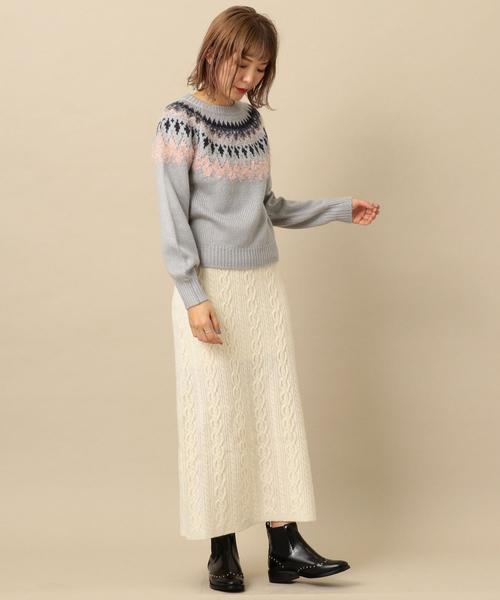 Another Edition（アナザーエディション）の「【WEB限定】キュウシン柄フェザーコンビPO（ニット/セーター・レディース・オフホワイト/ライトブルー・FREE）」の20枚目の写真