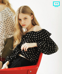 REDYAZEL | ドットオフショルブラウス(シャツ/ブラウス)