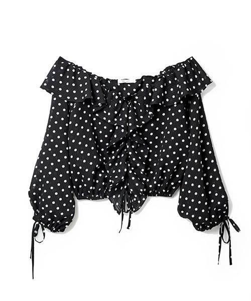 REDYAZEL（レディアゼル）の「【TVオンエアー】２WAYオフショルドットフリルブラウス（シャツ/ブラウス・レディース・ホワイト系その他/ブラック系その他/ブルー系その他・FREE/SMALL）」の15枚目の写真