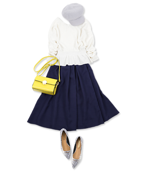 KOBE LETTUCE（コウベレタス）の「選べる2丈タックフレアスカート（スカート・レディース・ブラック/ネイビー/レッド/オフホワイト/サックスブルー/イエロー/グレー系その他/グリーン系その他/キャメル/プラム/グリーン/ピンク/モスグリーン/パープル/ブラウン/シルバー/ブルー系その他/ピンク系その他/ベージュ/アイボリー/オレンジ・FREE/ｼｮｰﾄ/ﾛﾝｸﾞ）」の10枚目の写真