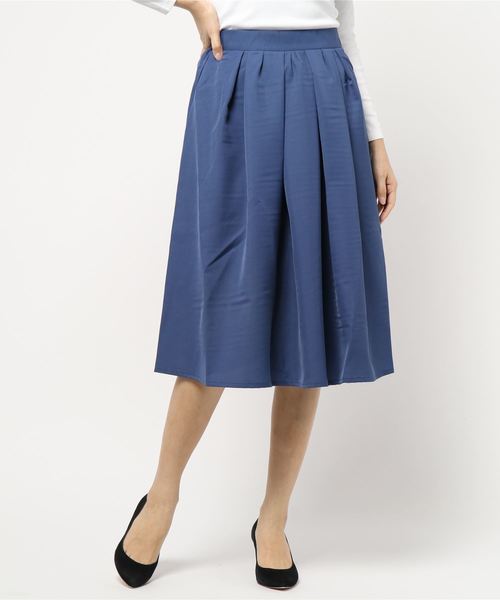 KOBE LETTUCE（コウベレタス）の「選べる2丈タックフレアスカート（スカート・レディース・ブラック/ネイビー/レッド/オフホワイト/サックスブルー/イエロー/グレー系その他/グリーン系その他/キャメル/プラム/グリーン/ピンク/モスグリーン/パープル/ブラウン/シルバー/ブルー系その他/ピンク系その他/ベージュ/アイボリー/オレンジ・FREE/ｼｮｰﾄ/ﾛﾝｸﾞ）」の12枚目の写真