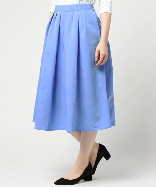 KOBE LETTUCE（コウベレタス）の「選べる2丈タックフレアスカート（スカート・レディース・ブラック/ネイビー/レッド/オフホワイト/サックスブルー/イエロー/グレー系その他/グリーン系その他/キャメル/プラム/グリーン/ピンク/モスグリーン/パープル/ブラウン/シルバー/ブルー系その他/ピンク系その他/ベージュ/アイボリー/オレンジ・FREE/ｼｮｰﾄ/ﾛﾝｸﾞ）」の11枚目の写真