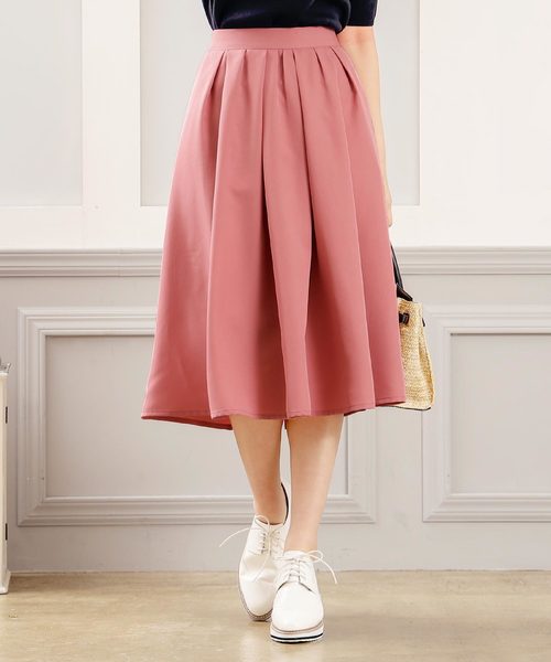 KOBE LETTUCE（コウベレタス）の「選べる2丈タックフレアスカート（スカート・レディース・ブラック/ネイビー/レッド/オフホワイト/サックスブルー/イエロー/グレー系その他/グリーン系その他/キャメル/プラム/グリーン/ピンク/モスグリーン/パープル/ブラウン/シルバー/ブルー系その他/ピンク系その他/ベージュ/アイボリー/オレンジ・FREE/ｼｮｰﾄ/ﾛﾝｸﾞ）」の18枚目の写真