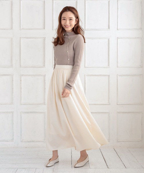 KOBE LETTUCE（コウベレタス）の「選べる2丈タックフレアスカート（スカート・レディース・ブラック/ネイビー/レッド/オフホワイト/サックスブルー/イエロー/グレー系その他/グリーン系その他/キャメル/プラム/グリーン/ピンク/モスグリーン/パープル/ブラウン/シルバー/ブルー系その他/ピンク系その他/ベージュ/アイボリー/オレンジ・FREE/ｼｮｰﾄ/ﾛﾝｸﾞ）」の22枚目の写真