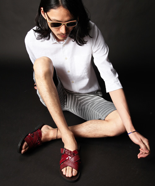 CIAOPANIC(チャオパニック)の「(WEB限定)【1 to 10 people】編みこみサンダル(サンダル・メンズ・ブラック/ダークブラウン/ワインレッド・MEDIUM/LARGE)」の3枚目の写真