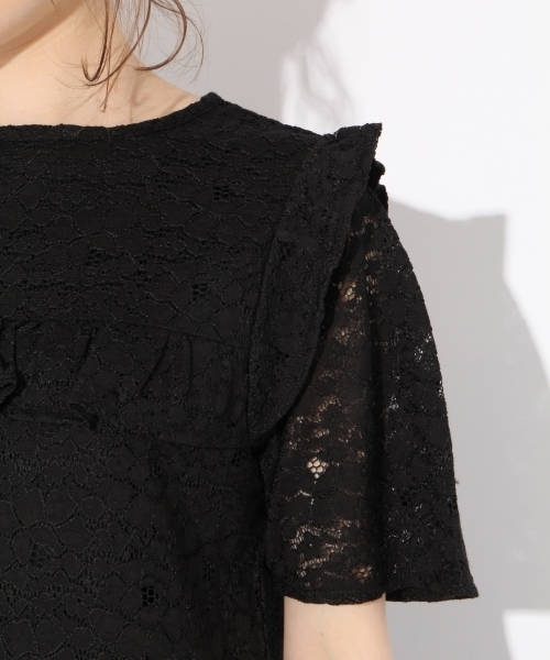 Heather（ヘザー）の「フロントフリルレースＴ　793828（Tシャツ/カットソー・レディース・ブラック/アイボリー/ヘザーグレー・FREE）」の6枚目の写真