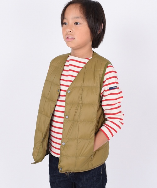 TAION(タイオン)の「【WEB限定】TAION:キッズ ダウン ベスト(100~140cm)(ダウンベスト・キッズ・ブラック/ベージュ/グリーン/ネイビー/レッド・100/110/120/130/140)」の13枚目の写真