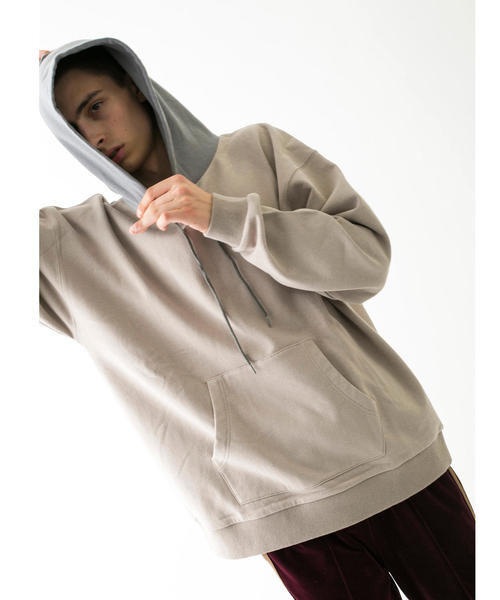 MONKEY TIME（モンキータイム）の「＜monkey time＞ URAKE PANEL HOODIE/パーカー ◆（パーカー・メンズ・グレー/ベージュ・SMALL/X-LARGE/LARGE/MEDIUM）」の2枚目の写真