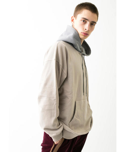 MONKEY TIME（モンキータイム）の「＜monkey time＞ URAKE PANEL HOODIE/パーカー ◆（パーカー・メンズ・グレー/ベージュ・SMALL/X-LARGE/LARGE/MEDIUM）」の5枚目の写真