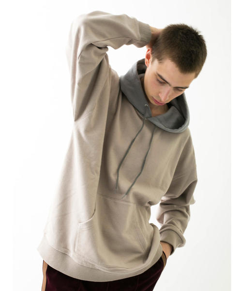 MONKEY TIME（モンキータイム）の「＜monkey time＞ URAKE PANEL HOODIE/パーカー ◆（パーカー・メンズ・グレー/ベージュ・SMALL/X-LARGE/LARGE/MEDIUM）」の6枚目の写真