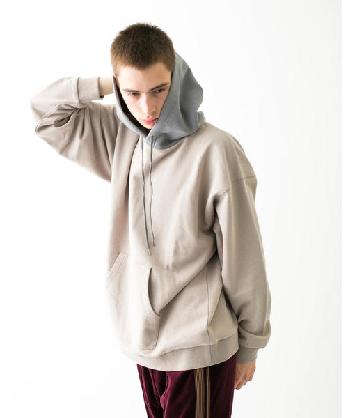 MONKEY TIME（モンキータイム）の「＜monkey time＞ URAKE PANEL HOODIE/パーカー ◆（パーカー・メンズ・グレー/ベージュ・SMALL/X-LARGE/LARGE/MEDIUM）」の7枚目の写真