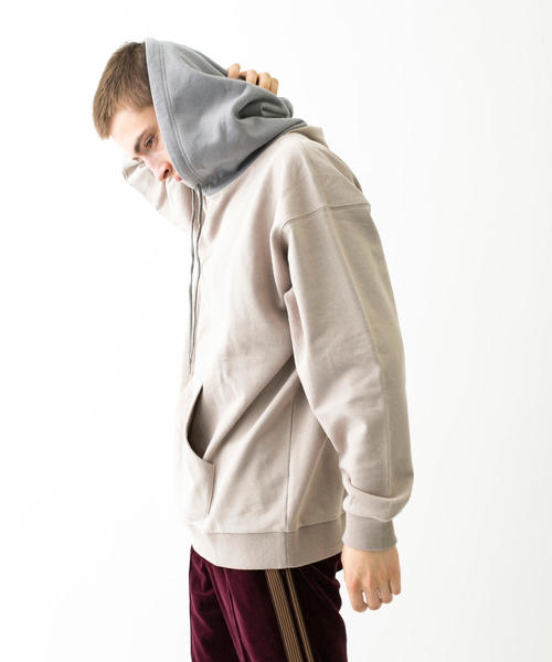 MONKEY TIME（モンキータイム）の「＜monkey time＞ URAKE PANEL HOODIE/パーカー ◆（パーカー・メンズ・グレー/ベージュ・SMALL/X-LARGE/LARGE/MEDIUM）」の8枚目の写真