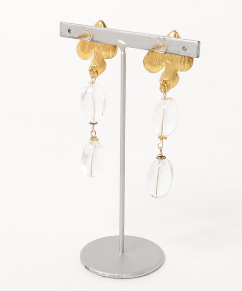 tone（トーン）の「【Lira jewelry】フラワークリスタル　ピアス（ピアス（両耳用）・レディース・ゴールド・FREE）」の2枚目の写真