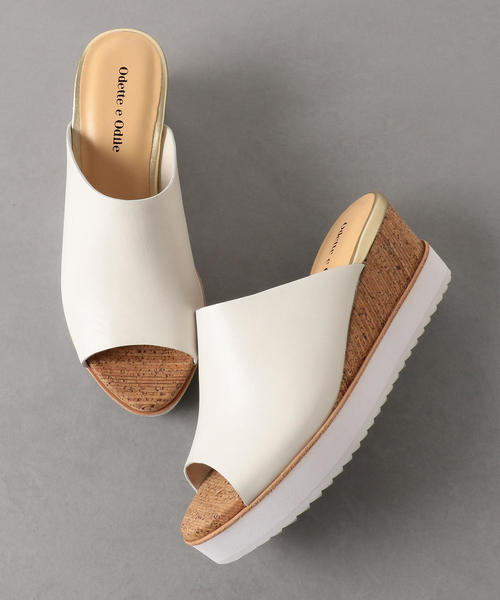 ODETTE E ODILE(オデットエオディール)の「OFC プレーンミュールウェッジ サンダル65(サンダル・レディース・ベージュ/ホワイト/ブラック/シルバー・35/37/36)」の6枚目の写真