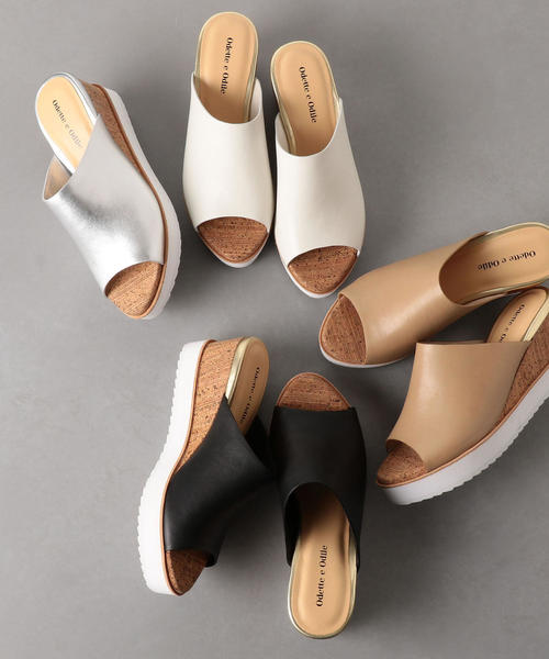 ODETTE E ODILE(オデットエオディール)の「OFC プレーンミュールウェッジ サンダル65(サンダル・レディース・ベージュ/ホワイト/ブラック/シルバー・35/37/36)」の14枚目の写真