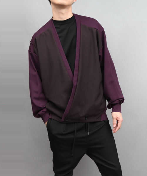 ato(アトウ)の「PEARL KNIT CARDIGAN(カーディガン/ボレロ・メンズ・ブラック/パープル・46/48)」の9枚目の写真