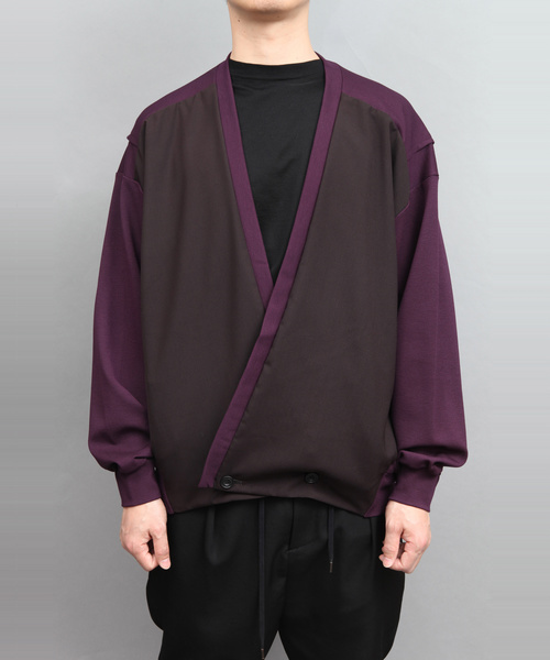 ato(アトウ)の「PEARL KNIT CARDIGAN(カーディガン/ボレロ・メンズ・ブラック/パープル・46/48)」の10枚目の写真