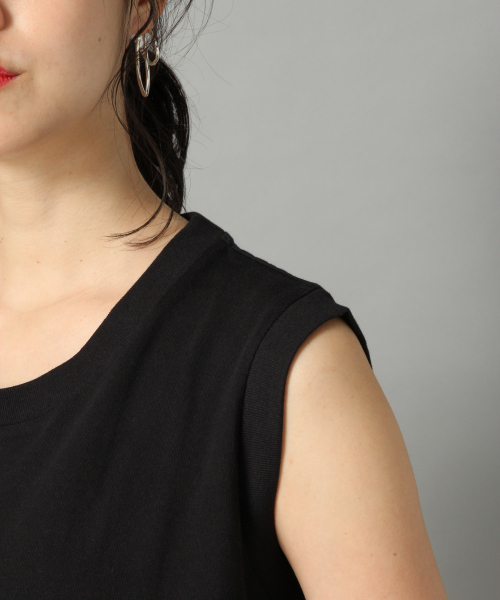 LOWRYS FARM(ローリーズファーム)の「USAコットンワンピースノースリーブ 819829(ワンピース・レディース・ベージュ/チャコールグレー/オフホワイト/ブラウン/ブラック・FREE)」の13枚目の写真