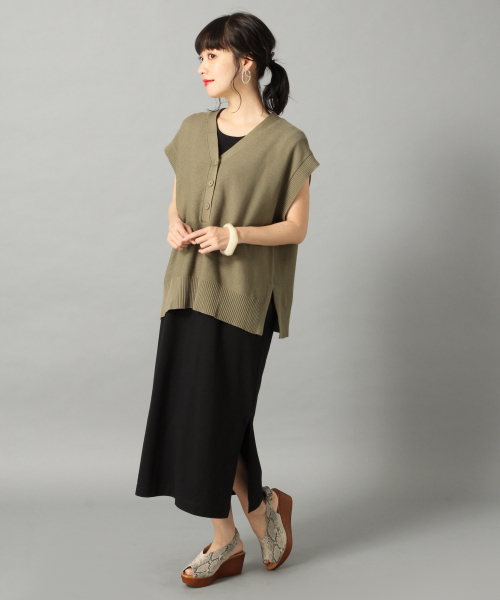 LOWRYS FARM(ローリーズファーム)の「USAコットンワンピースノースリーブ 819829(ワンピース・レディース・ベージュ/チャコールグレー/オフホワイト/ブラウン/ブラック・FREE)」の18枚目の写真