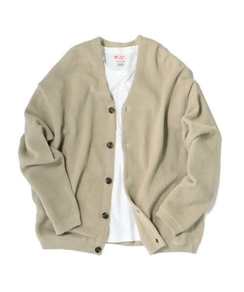 crepuscule（クレプスキュール）の「crepuscule: 【エクスクルーシブ】 Vネック カーディガン（カーディガン/ボレロ・メンズ・ベージュ/カーキ・1/2）」の7枚目の写真