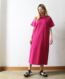 【MADE IN USA】S/S POCKET ONEPIECE LONG / ショートスリーブポケット ワンピース ロング