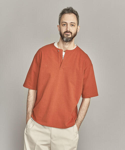 BEAUTY&YOUTH UNITED ARROWS(ビューティーアンドユースユナイテッドアローズ)の「BY ネップ スキッパー Tシャツ -MADE IN JAPAN-(Tシャツ/カットソー・メンズ・ブラック/オレンジ系その他/ホワイト・L/M/S/XL)」の3枚目の写真