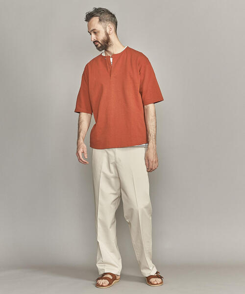 BEAUTY&YOUTH UNITED ARROWS(ビューティーアンドユースユナイテッドアローズ)の「BY ネップ スキッパー Tシャツ -MADE IN JAPAN-(Tシャツ/カットソー・メンズ・ブラック/オレンジ系その他/ホワイト・L/M/S/XL)」の7枚目の写真