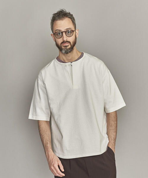 BEAUTY&YOUTH UNITED ARROWS(ビューティーアンドユースユナイテッドアローズ)の「BY ネップ スキッパー Tシャツ -MADE IN JAPAN-(Tシャツ/カットソー・メンズ・ブラック/オレンジ系その他/ホワイト・L/M/S/XL)」の10枚目の写真