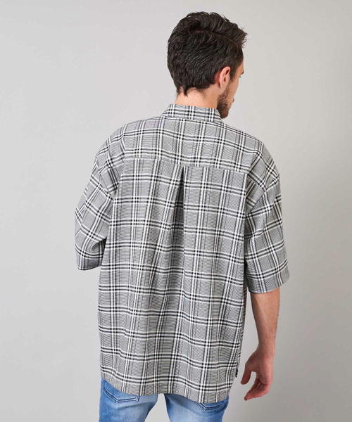 Luv maison（ラブメゾン）の「グレンチェックスタンドジップ 半袖シャツ（シャツ/ブラウス・メンズ・グレー・L/M）」の18枚目の写真