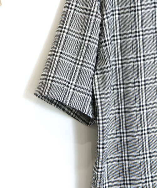 Luv maison（ラブメゾン）の「グレンチェックスタンドジップ 半袖シャツ（シャツ/ブラウス・メンズ・グレー・L/M）」の9枚目の写真