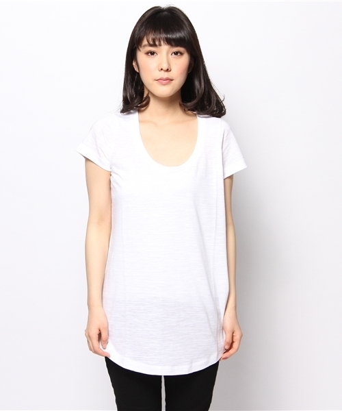 LOUNGEDRESS（ラウンジドレス）の「スラブTシャツ（Tシャツ/カットソー・レディース・カーキ/オフホワイト/ピンク・ﾌﾘ-）」の8枚目の写真