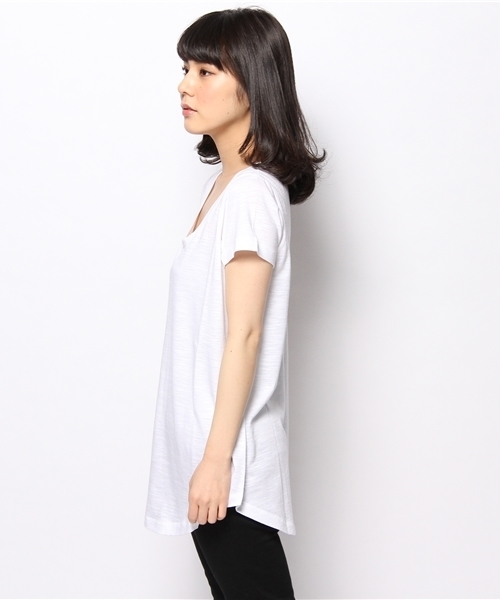 LOUNGEDRESS（ラウンジドレス）の「スラブTシャツ（Tシャツ/カットソー・レディース・カーキ/オフホワイト/ピンク・ﾌﾘ-）」の9枚目の写真